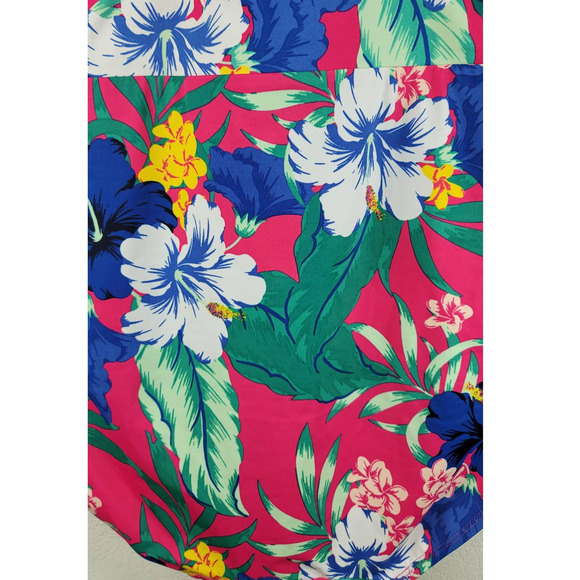 Cacique Hibiscus Tropic One Piece Bathing Suit 16 - Picture 5 of 7